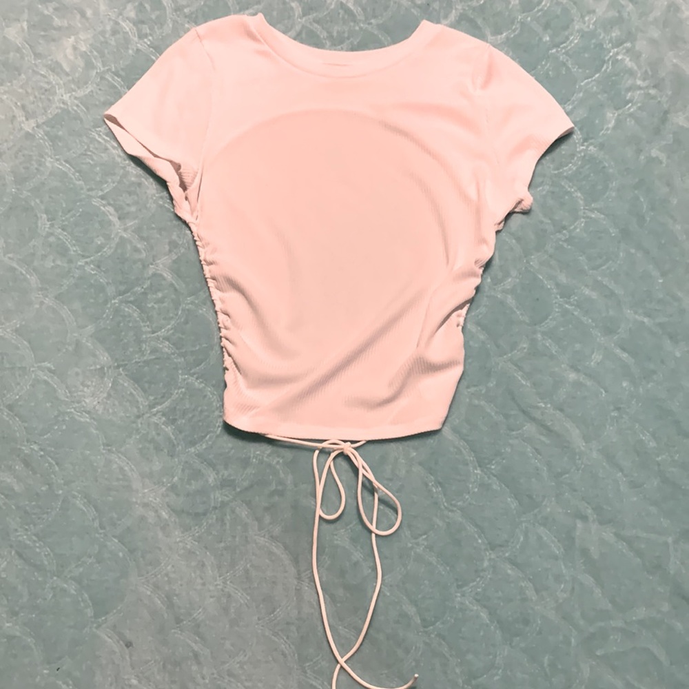 white open back t-shirt